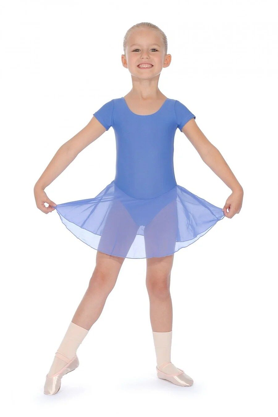 *NEW* Cornflour Short Sleeve Leotard with attached Skirt (RV2383)